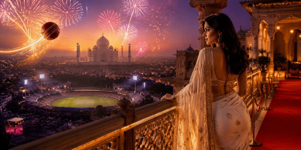 Group of excited cricket fans watching IPL in India